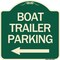 Signmission Boat Trailer Parking W/ Left ArrowHeavy-Gauge Aluminum Architectural Sign, 18" x 18", G-1818-24295 A-DES-G-1818-24295 - alternate 1